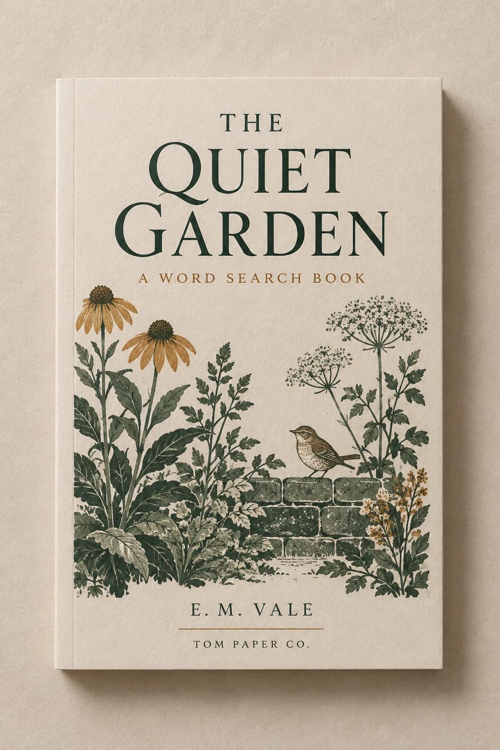 The Quiet Garden, a word search book by E. M. Vale