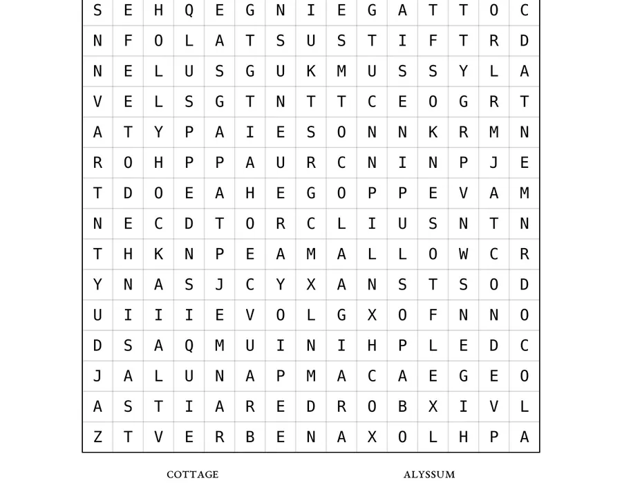 A closer crop of the puzzle page from The Quiet Garden.