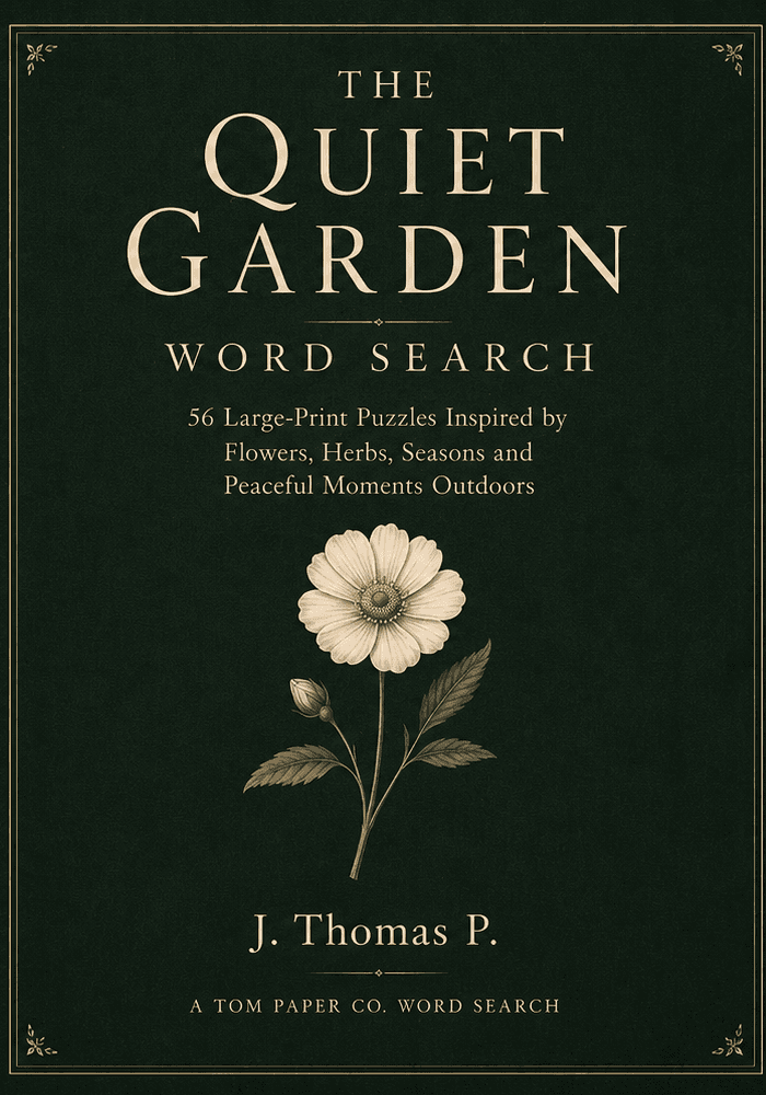 Front cover of The Quiet Garden Word Search by J. Thomas P.